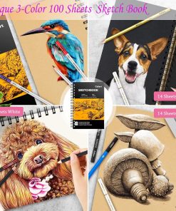 Alternative view of Caliart 176PCS Art Supplies Sketching Kit with 100 Sheets 3-Color Sketch Book. Graphite Colored Charcoal Watercolor & Metallic Pencils. Drawing Set Gifts for Adults Teens Girls Boys Kids